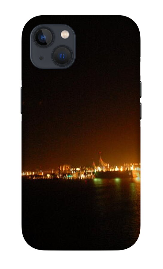 City Harbor Illuminated at Night - Phone Case