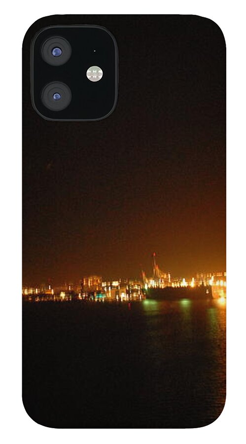 City Harbor Illuminated at Night - Phone Case