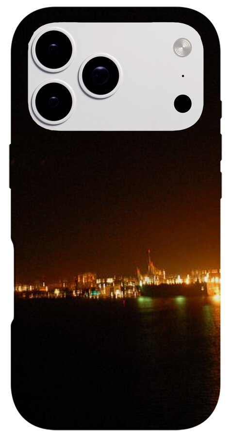 City Harbor Illuminated at Night - Phone Case