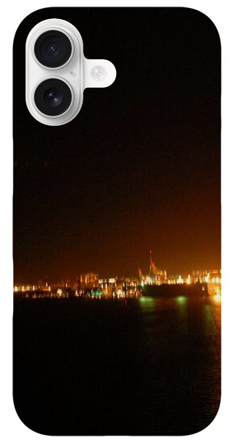 City Harbor Illuminated at Night - Phone Case