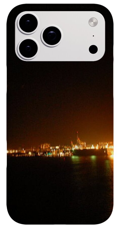 City Harbor Illuminated at Night - Phone Case