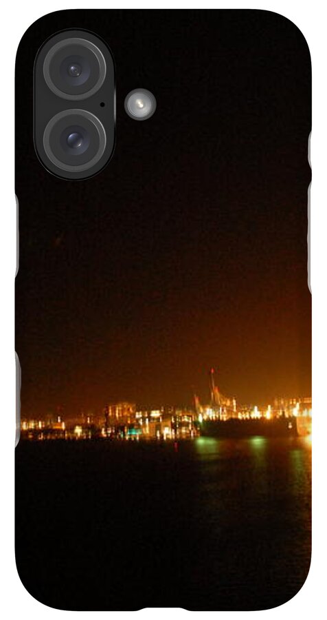 City Harbor Illuminated at Night - Phone Case