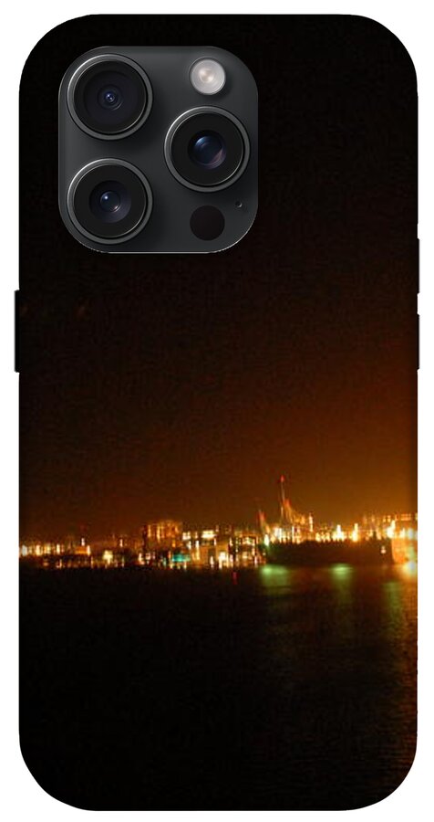 City Harbor Illuminated at Night - Phone Case