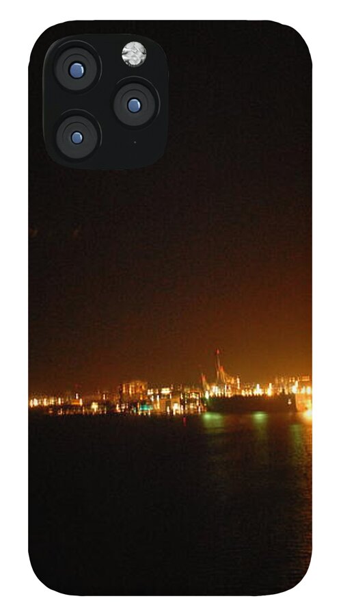 City Harbor Illuminated at Night - Phone Case