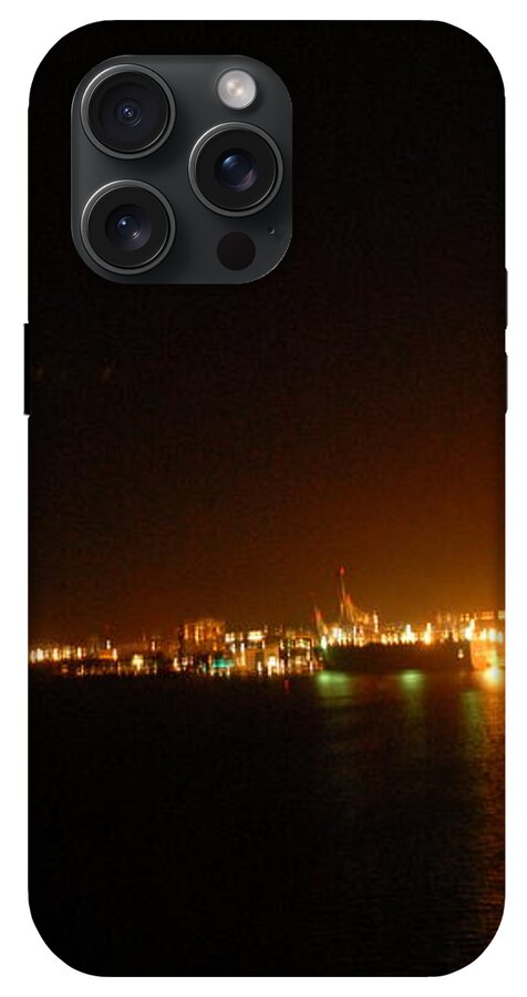 City Harbor Illuminated at Night - Phone Case