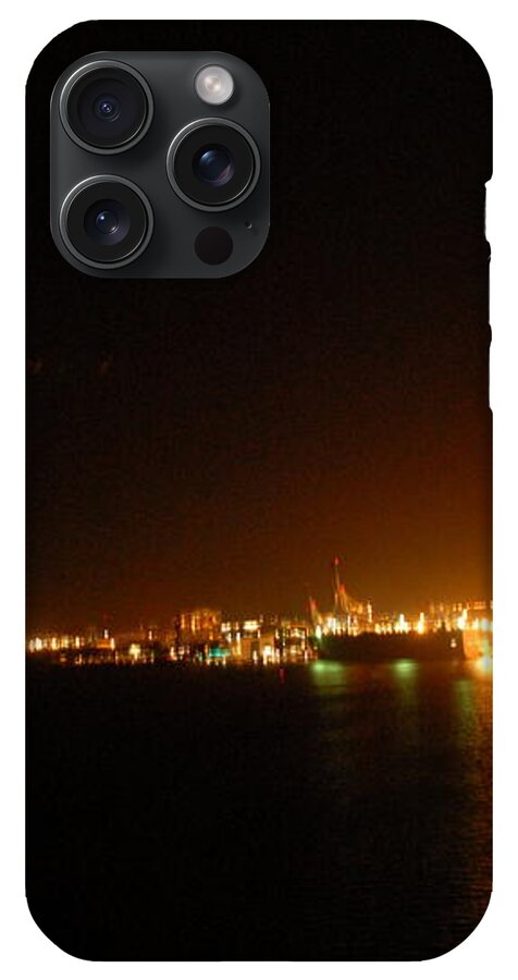 City Harbor Illuminated at Night - Phone Case