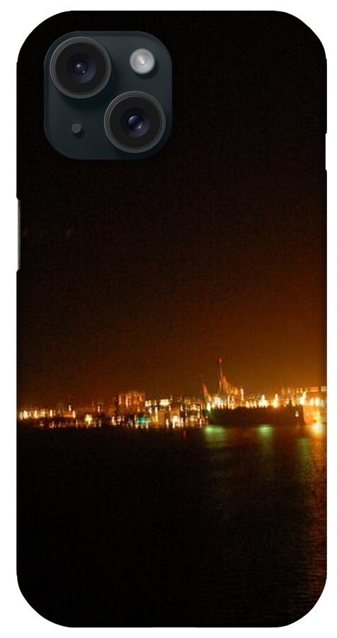 City Harbor Illuminated at Night - Phone Case