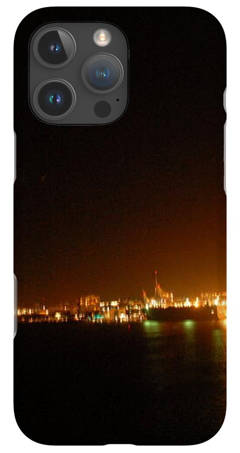 City Harbor Illuminated at Night - Phone Case