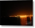 City Harbor Illuminated at Night - Metal Print