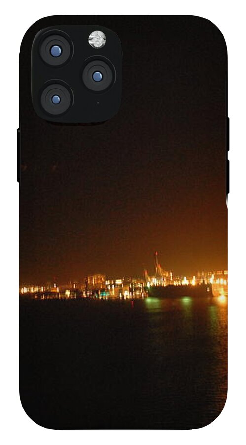 City Harbor Illuminated at Night - Phone Case