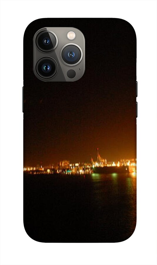 City Harbor Illuminated at Night - Phone Case