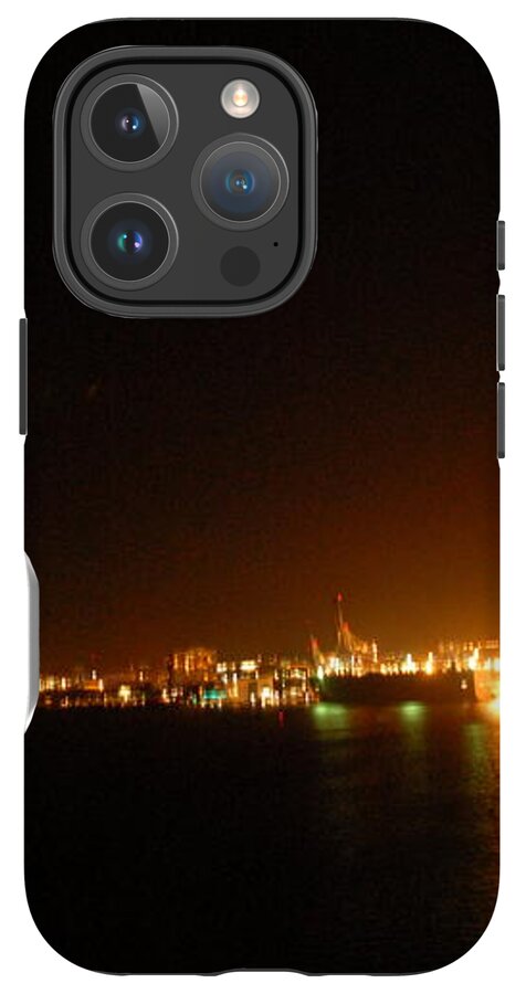 City Harbor Illuminated at Night - Phone Case