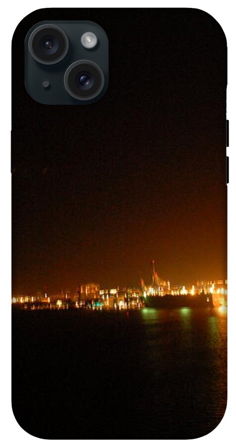 City Harbor Illuminated at Night - Phone Case