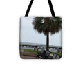 Coastal Park with Benches - Tote Bag