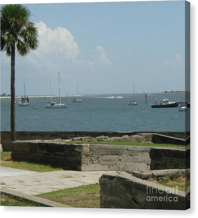 Coastal View Sailing Boats Canvas Wall Art Print Ready to Hang