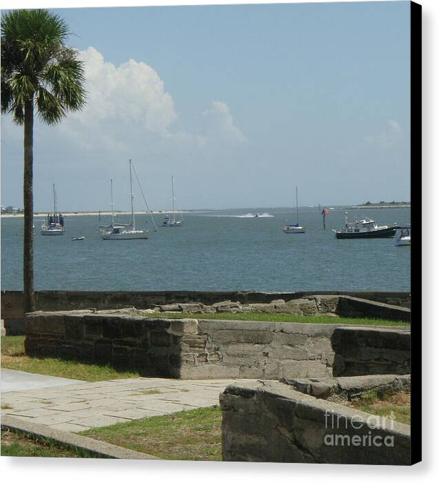 Coastal View Sailing Boats Canvas Wall Art Print Ready to Hang