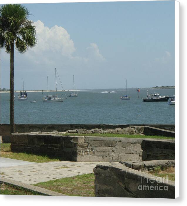 Coastal View Sailing Boats Canvas Wall Art Print Ready to Hang