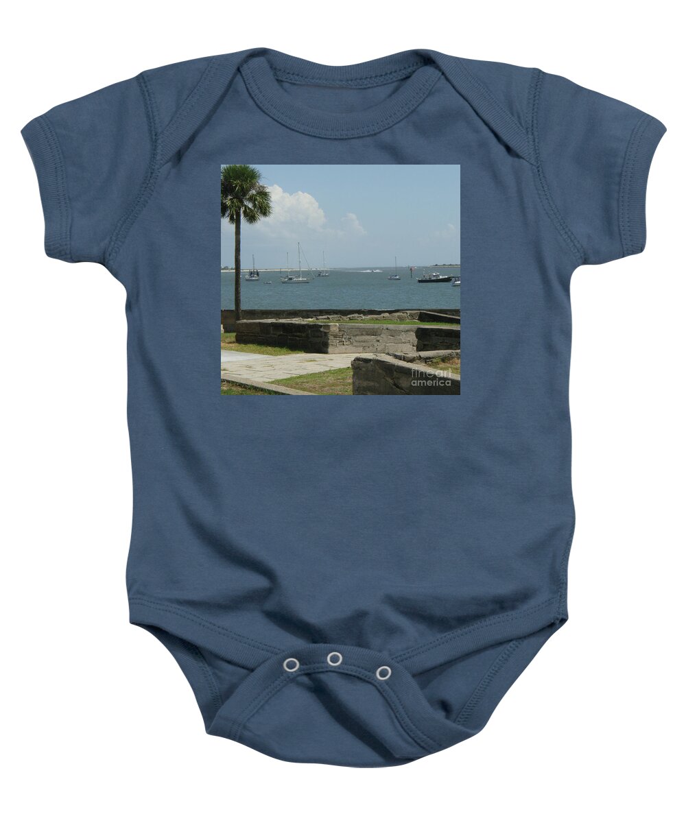 Coastal View Sailing Boats Baby One-Piece Cotton Bodysuit