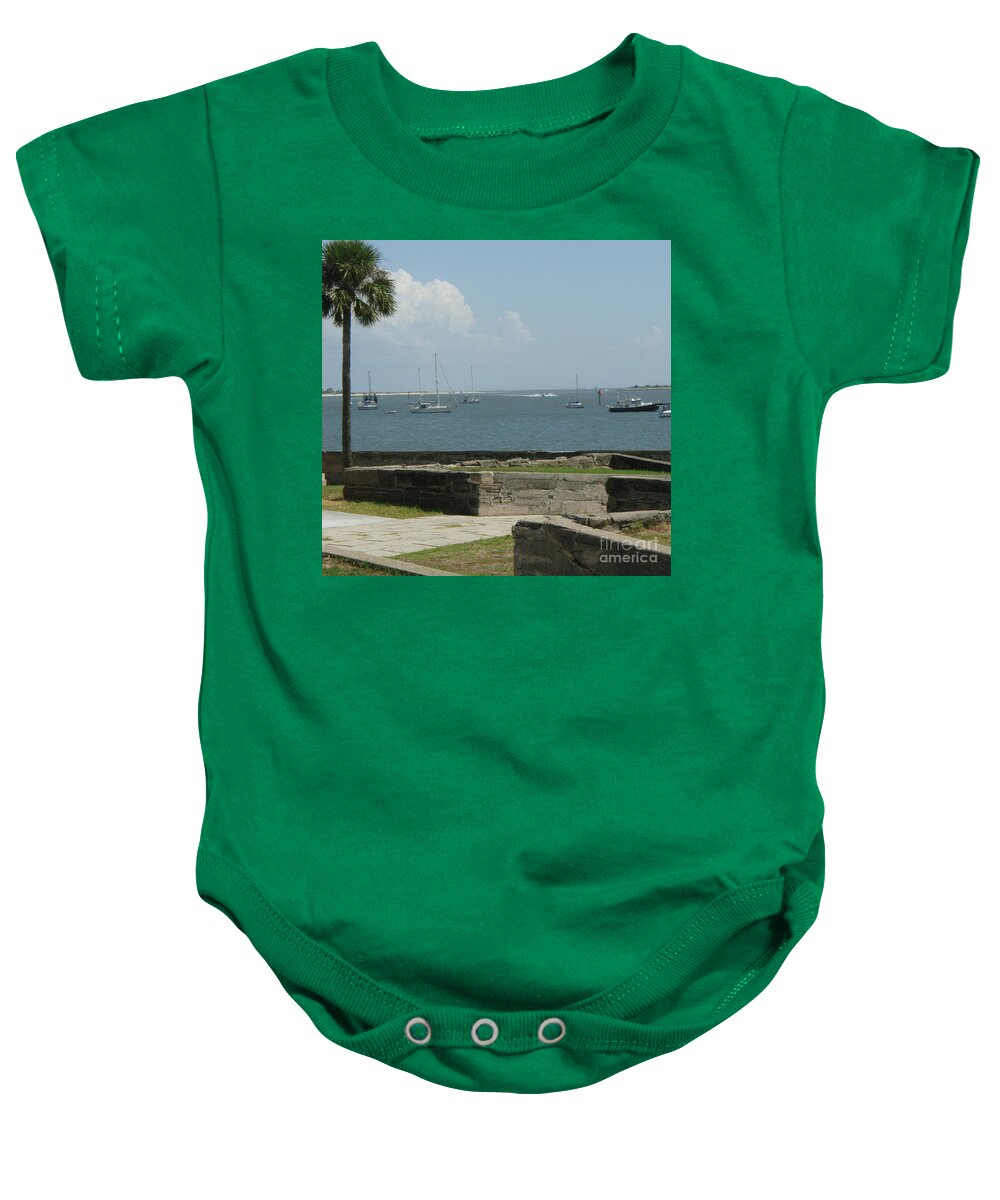 Coastal View Sailing Boats Baby One-Piece Cotton Bodysuit