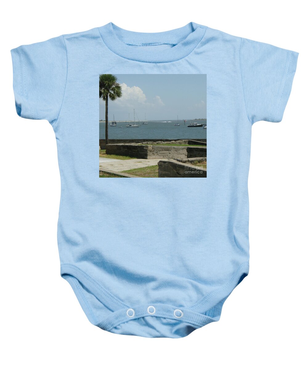 Coastal View Sailing Boats Baby One-Piece Cotton Bodysuit