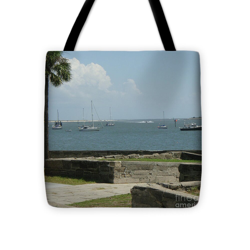 Coastal View with Sailing Boats - Tote Bag