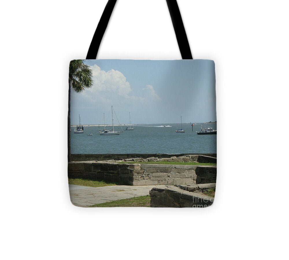 Coastal View with Sailing Boats - Tote Bag