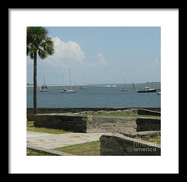 Coastal View with Sailing Boats - Framed Print