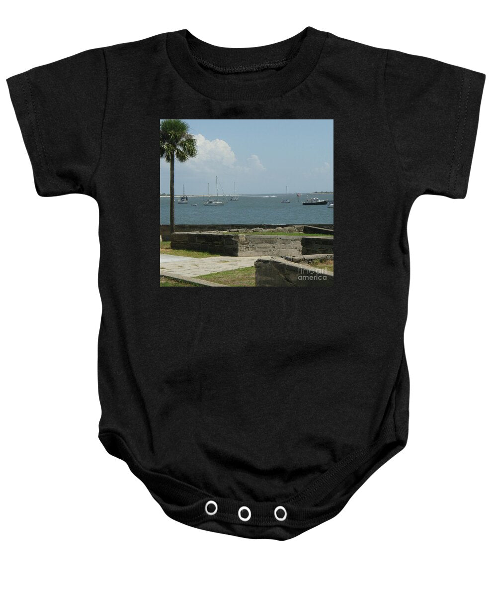 Coastal View Sailing Boats Baby One-Piece Cotton Bodysuit