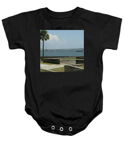 Coastal View Sailing Boats Baby One-Piece Cotton Bodysuit