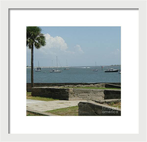 Coastal View with Sailing Boats - Framed Print