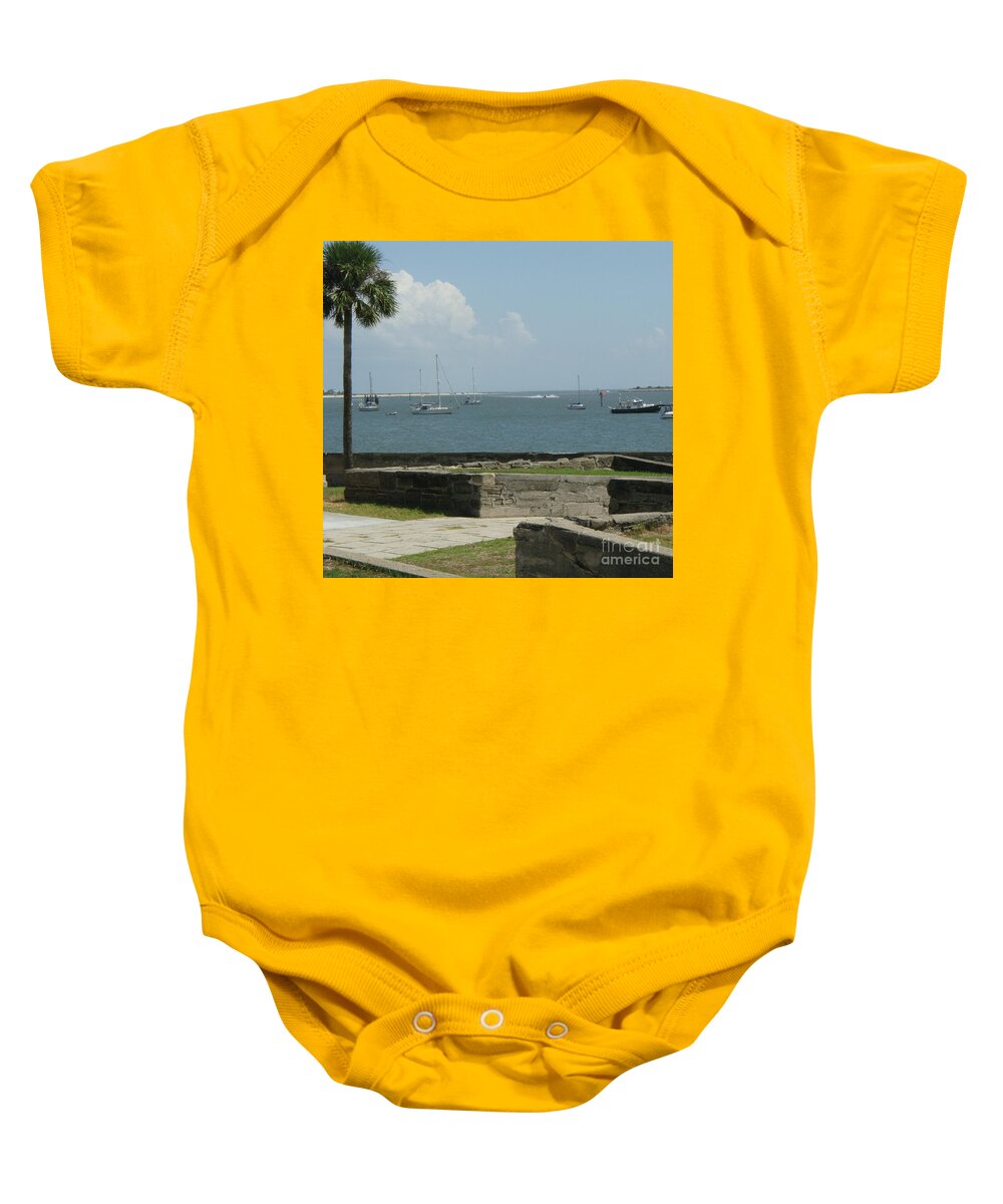 Coastal View Sailing Boats Baby One-Piece Cotton Bodysuit