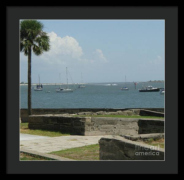 Coastal View with Sailing Boats - Framed Print
