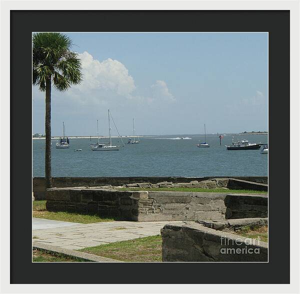 Coastal View with Sailing Boats - Framed Print