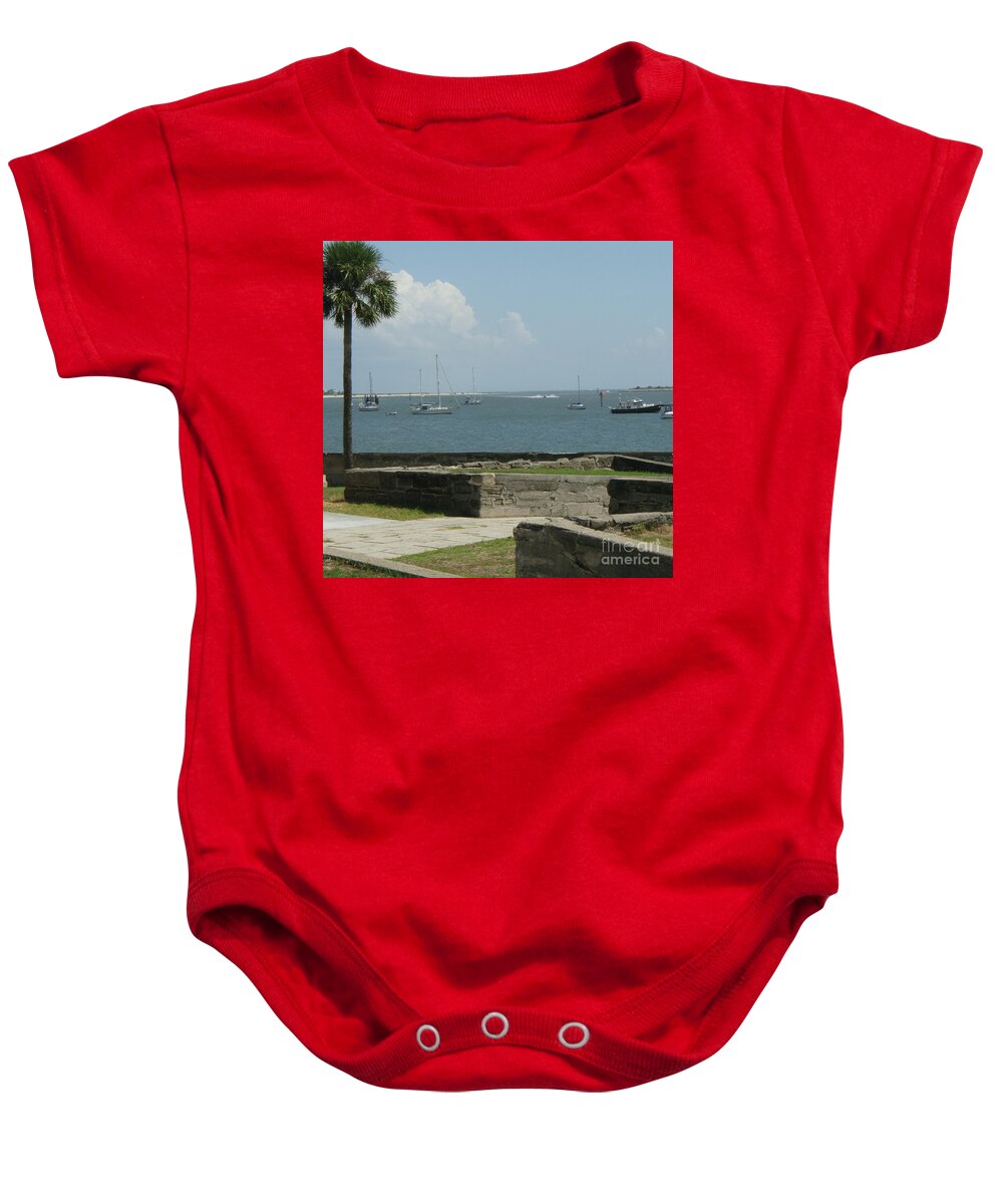 Coastal View Sailing Boats Baby One-Piece Cotton Bodysuit