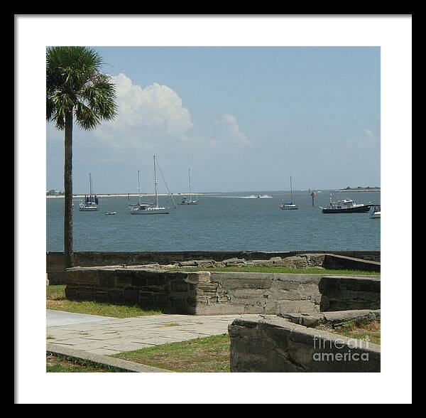 Coastal View with Sailing Boats - Framed Print