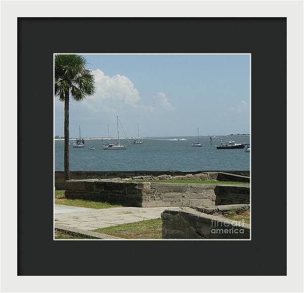 Coastal View with Sailing Boats - Framed Print