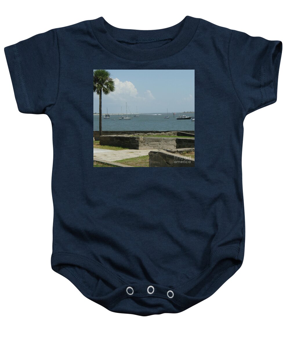 Coastal View Sailing Boats Baby One-Piece Cotton Bodysuit