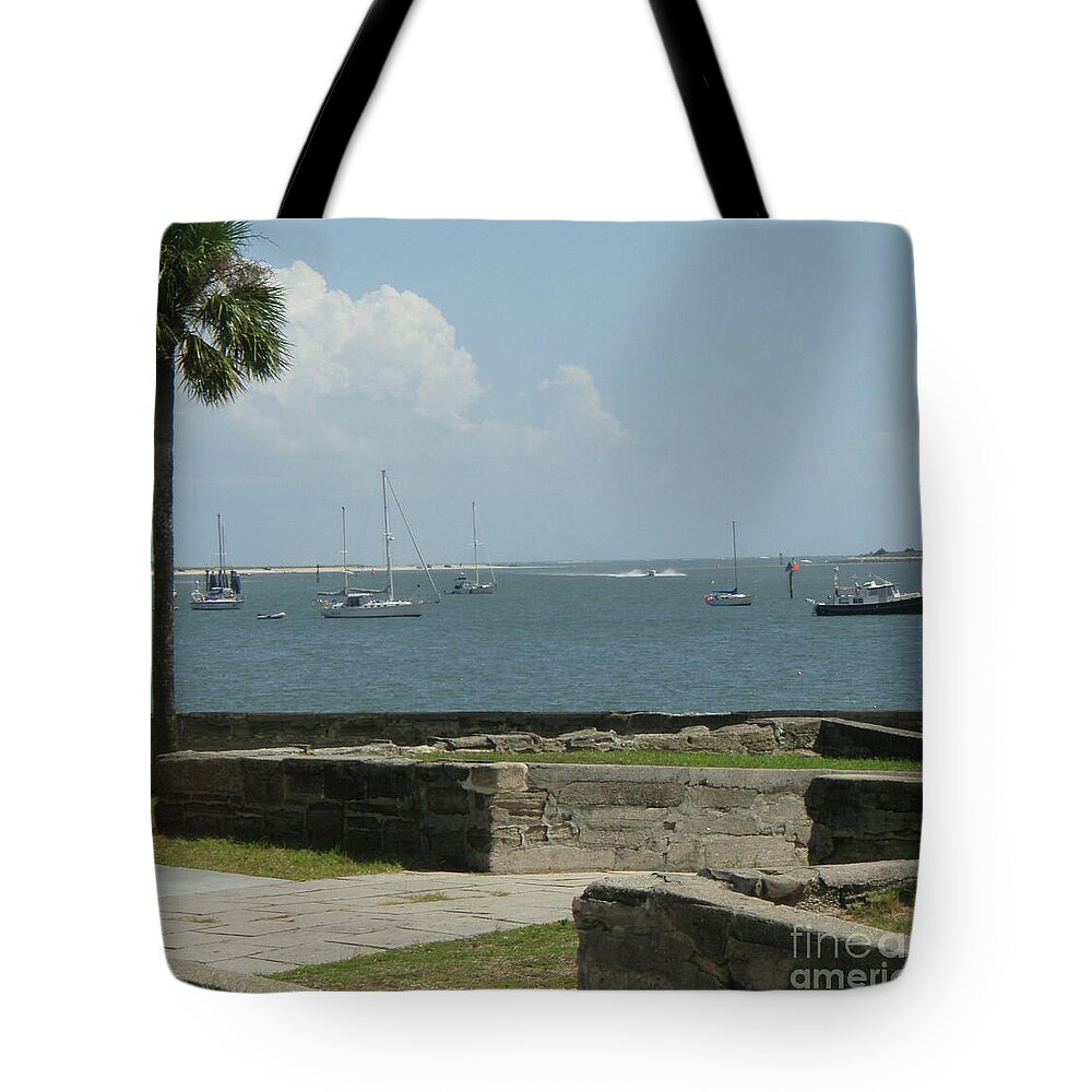 Coastal View with Sailing Boats - Tote Bag
