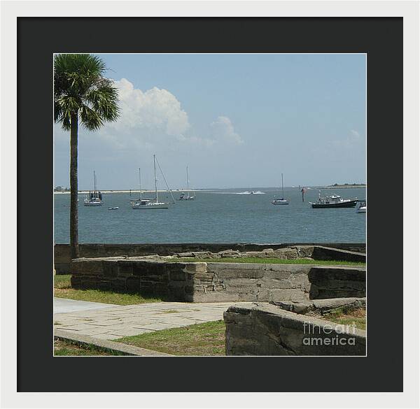 Coastal View with Sailing Boats - Framed Print
