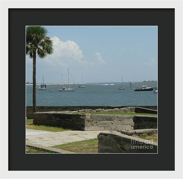 Coastal View with Sailing Boats - Framed Print