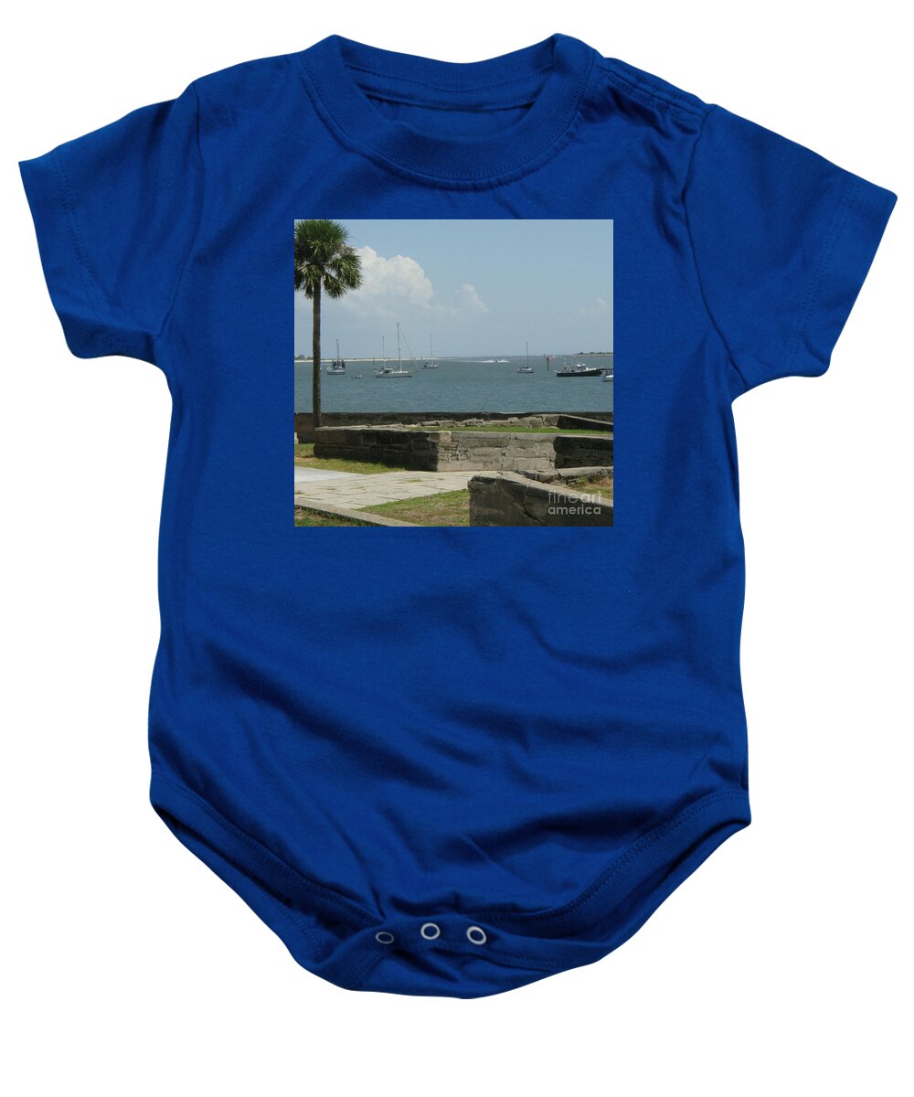 Coastal View Sailing Boats Baby One-Piece Cotton Bodysuit