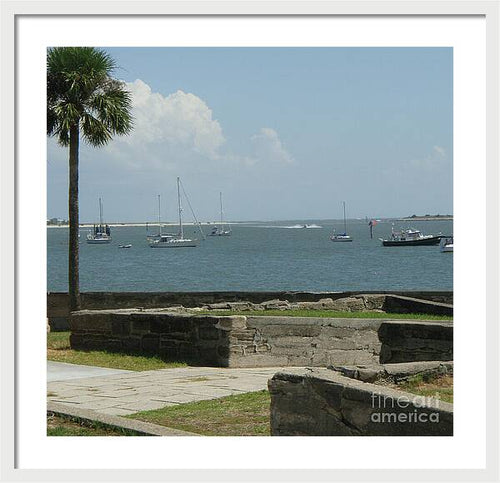 Coastal View with Sailing Boats - Framed Print