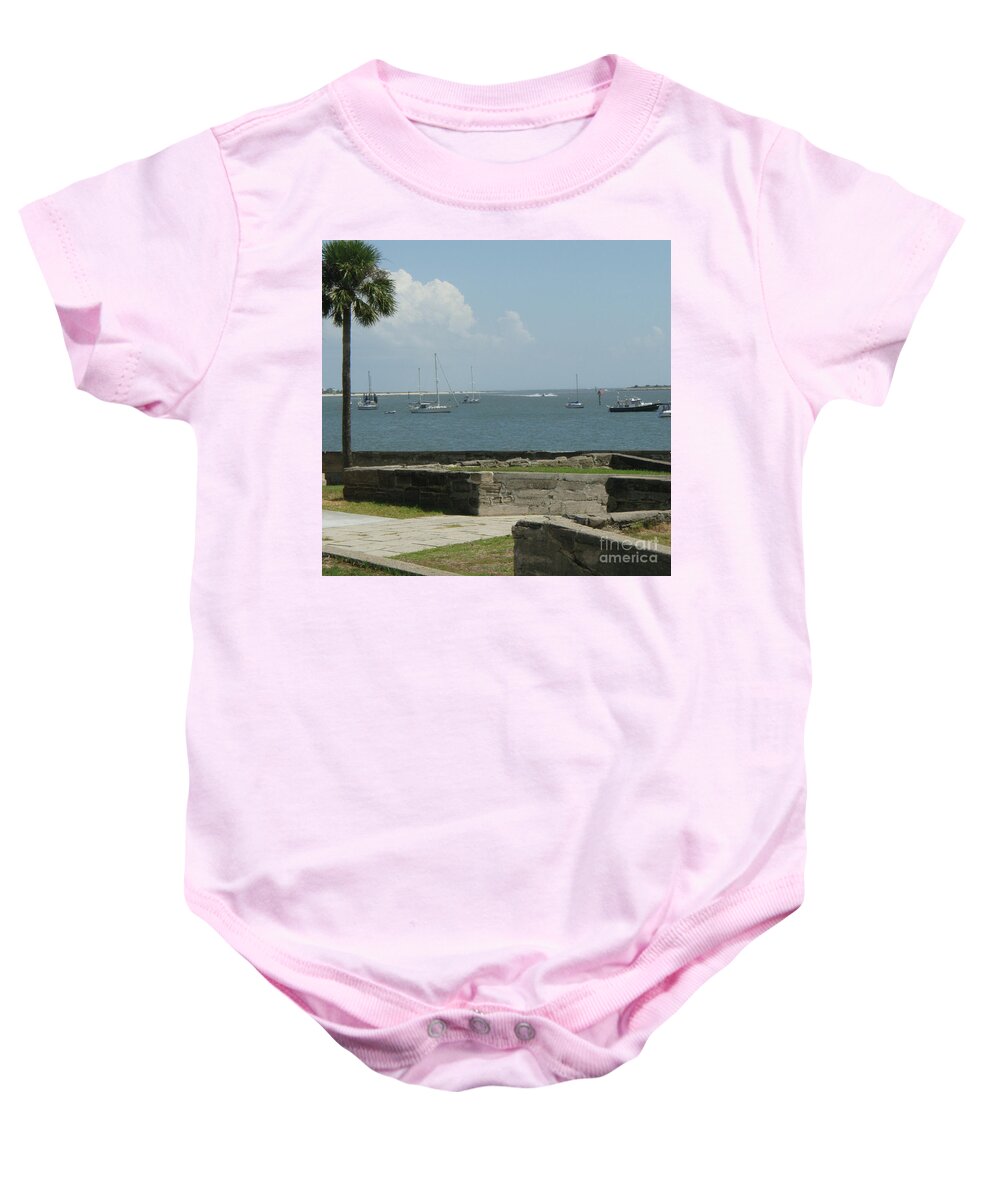 Coastal View Sailing Boats Baby One-Piece Cotton Bodysuit