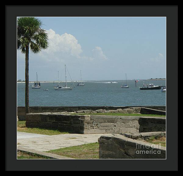 Coastal View with Sailing Boats - Framed Print