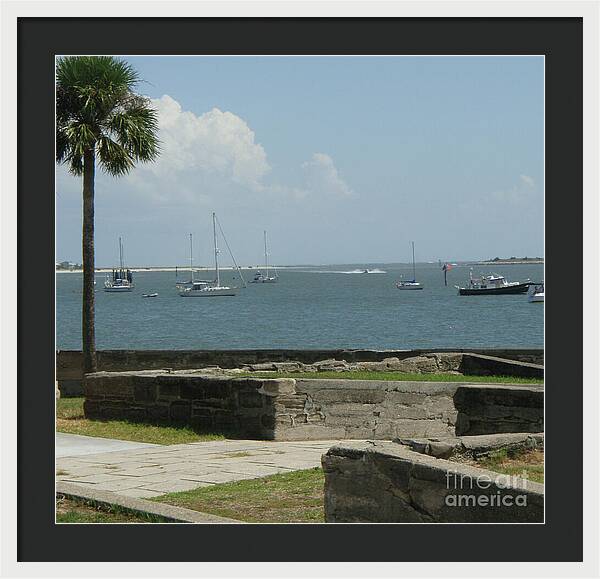 Coastal View with Sailing Boats - Framed Print