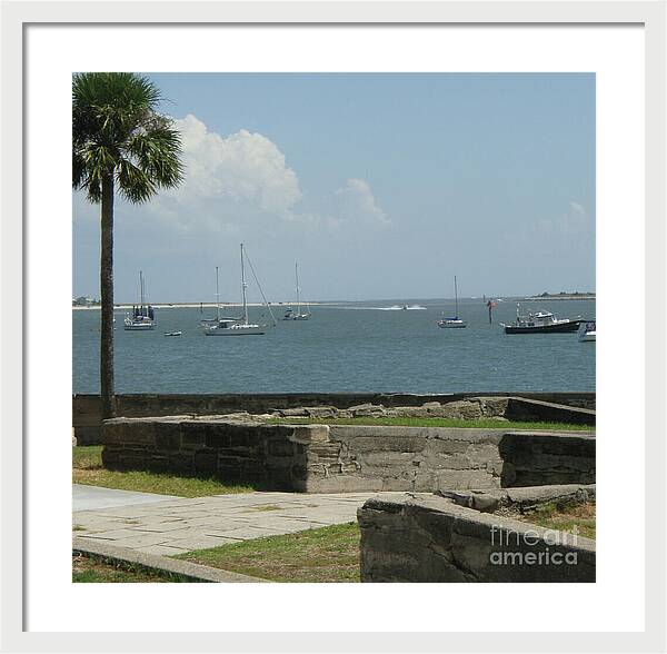 Coastal View with Sailing Boats - Framed Print