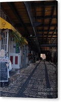 Cobblestone Cafe Alley Exterior Canvas Wall Art Print Ready to Hang
