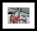 Colorful Bicycles on a Boardwalk - Framed Print