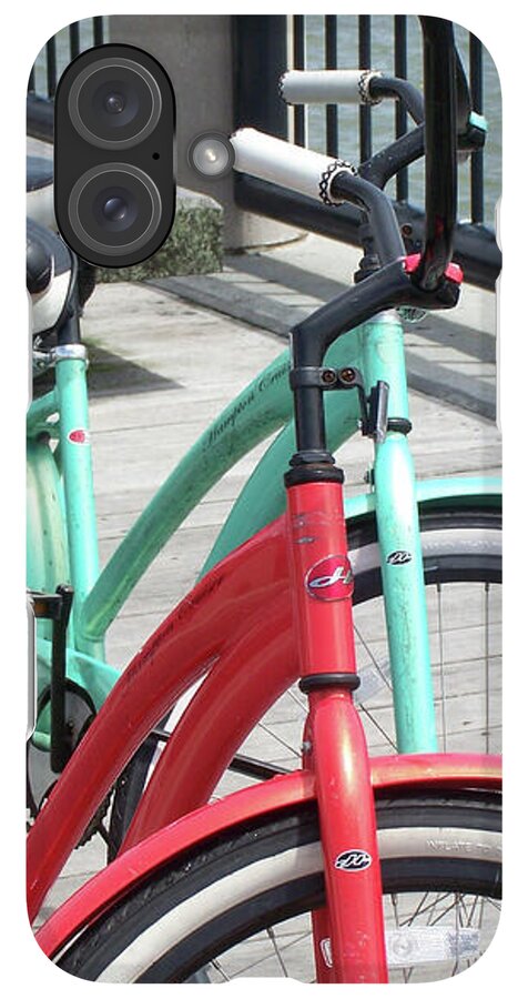Colorful Bicycles on a Boardwalk - Phone Case