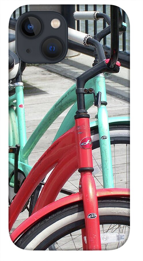 Colorful Bicycles on a Boardwalk - Phone Case